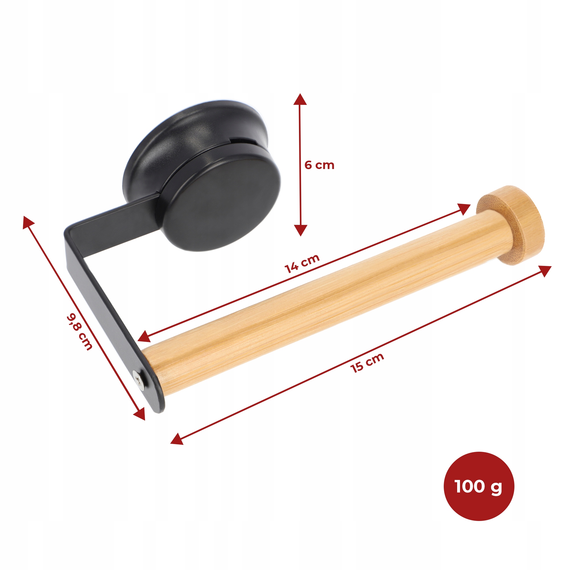 UCHWYT NA PAPIER TOALETOWY BEZ WIERCENIA BAMBUS Marka Kadax