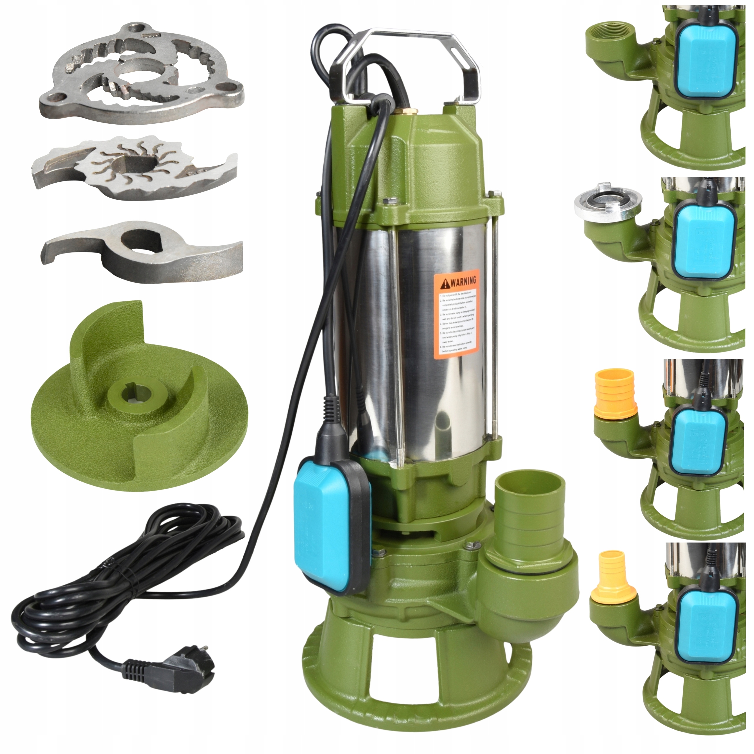 Mocna Pompa Do Ścieków Brudnej Wody Moro 1100W Zeliwna Rozdrabniacz Tnący