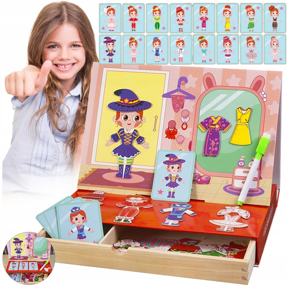 

Układanka Magnetyczna Puzzle Klocki Ubieranie Lali