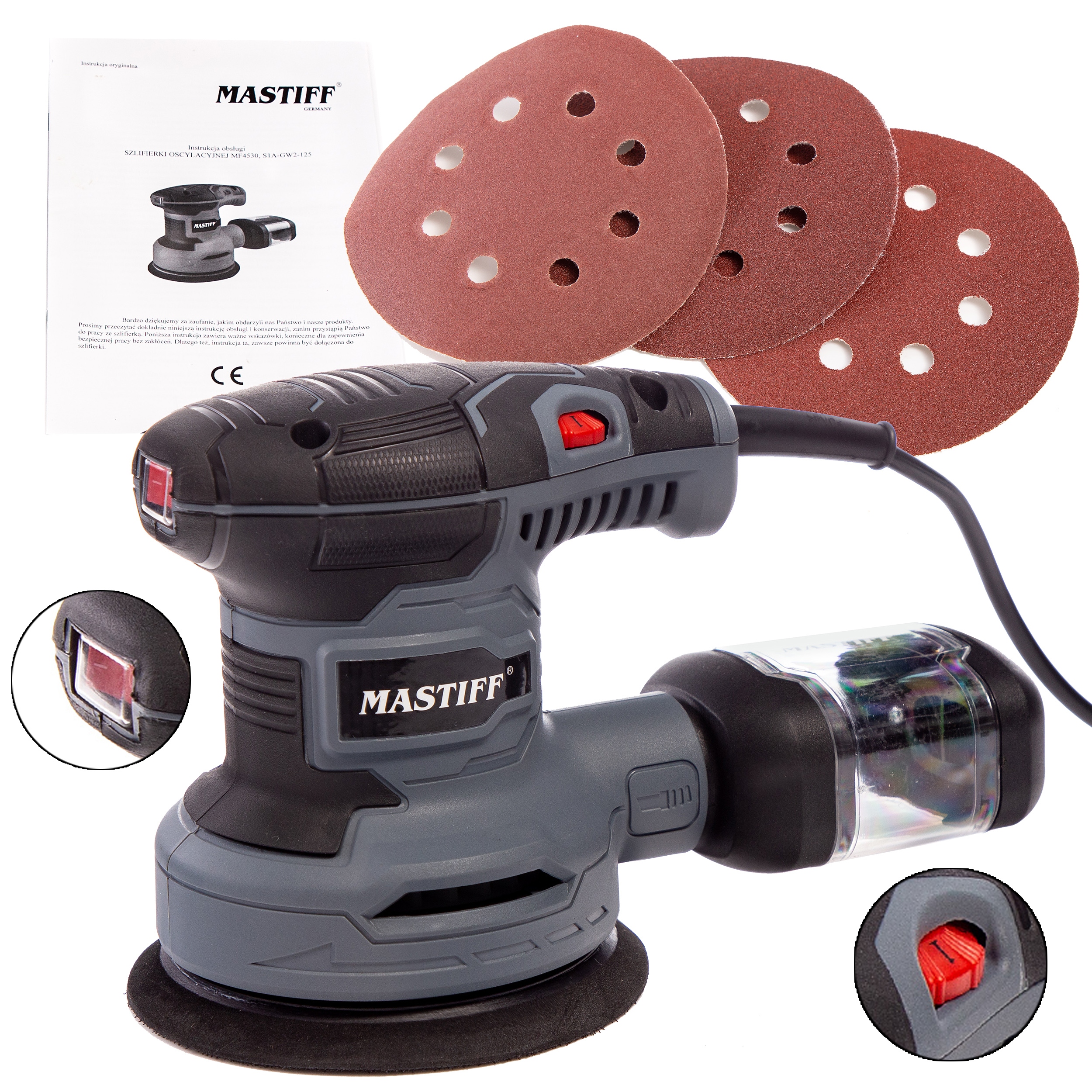 Szlifierka Mimośrodowa Oscylacyjna Elektryczna Z Regulacją Krążki Ścierne