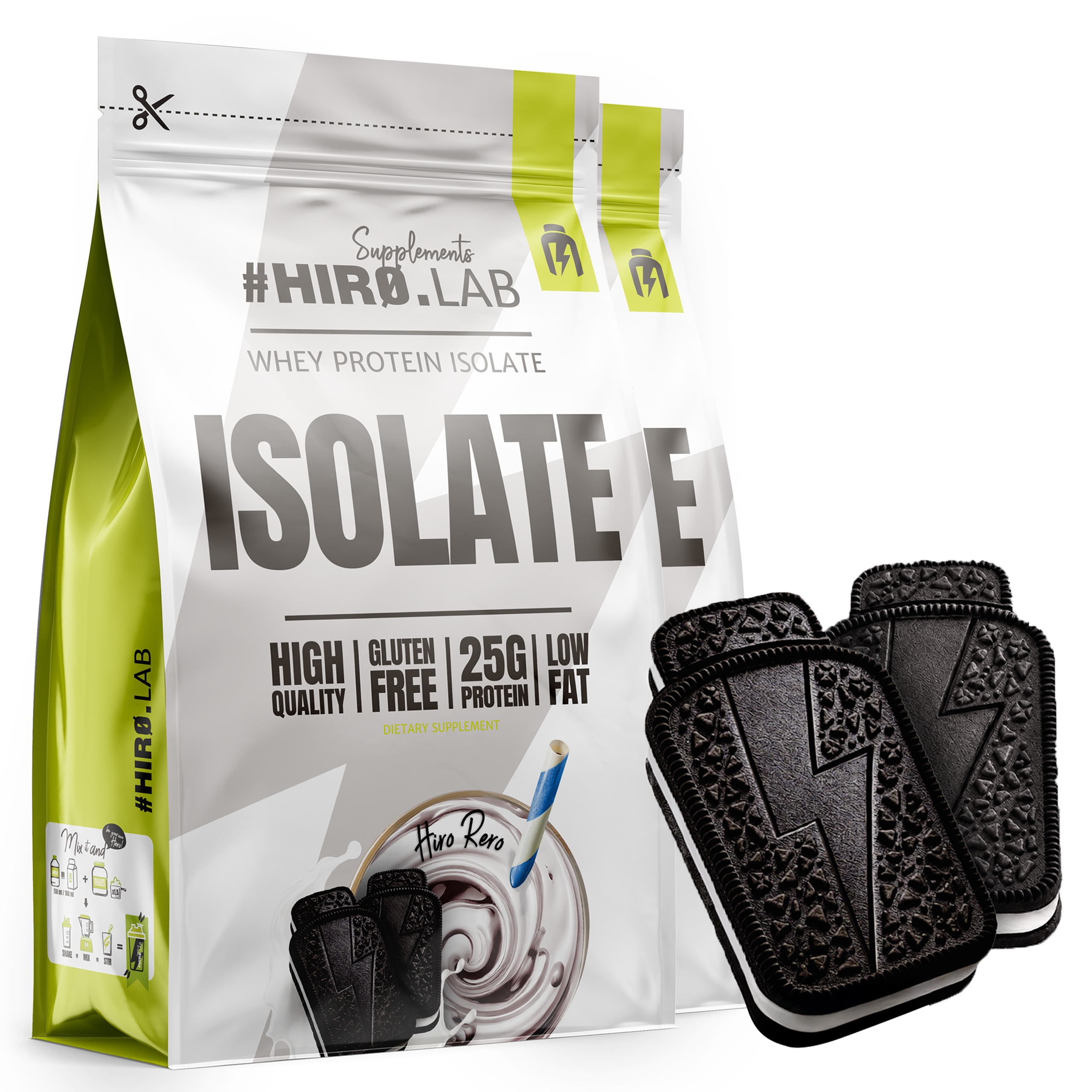 2x Proteinový izolát Whey Protein Wpi 700 g Protein HiroRero Hiro.lab