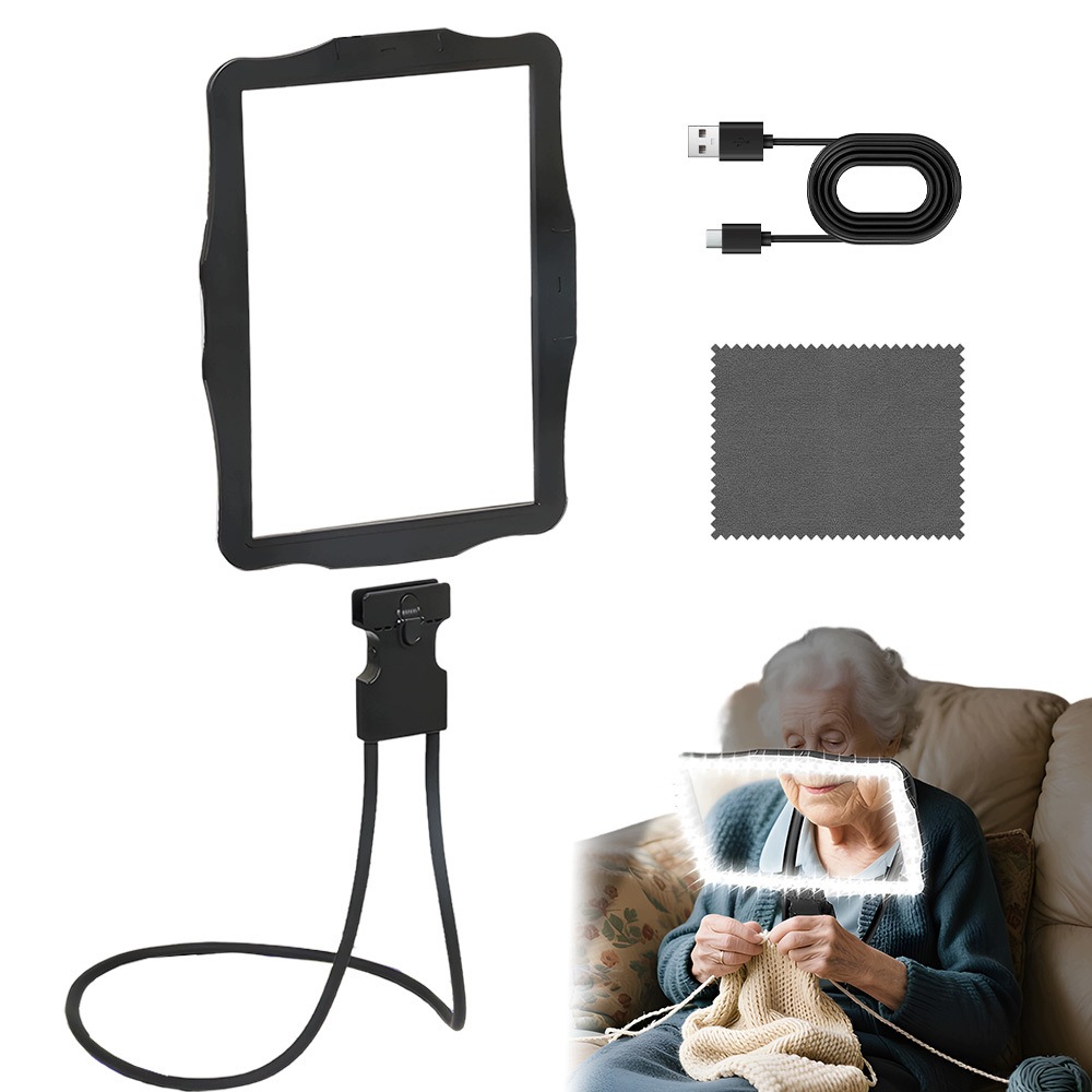 Lupa Na Krku Zvětšení 10X Velká Čočka Flexibilní S 50 Led Diodami
