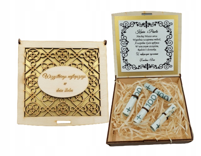 

Ażurowe Pudełko Na Pieniądze Pamiątka Prezent Ślub