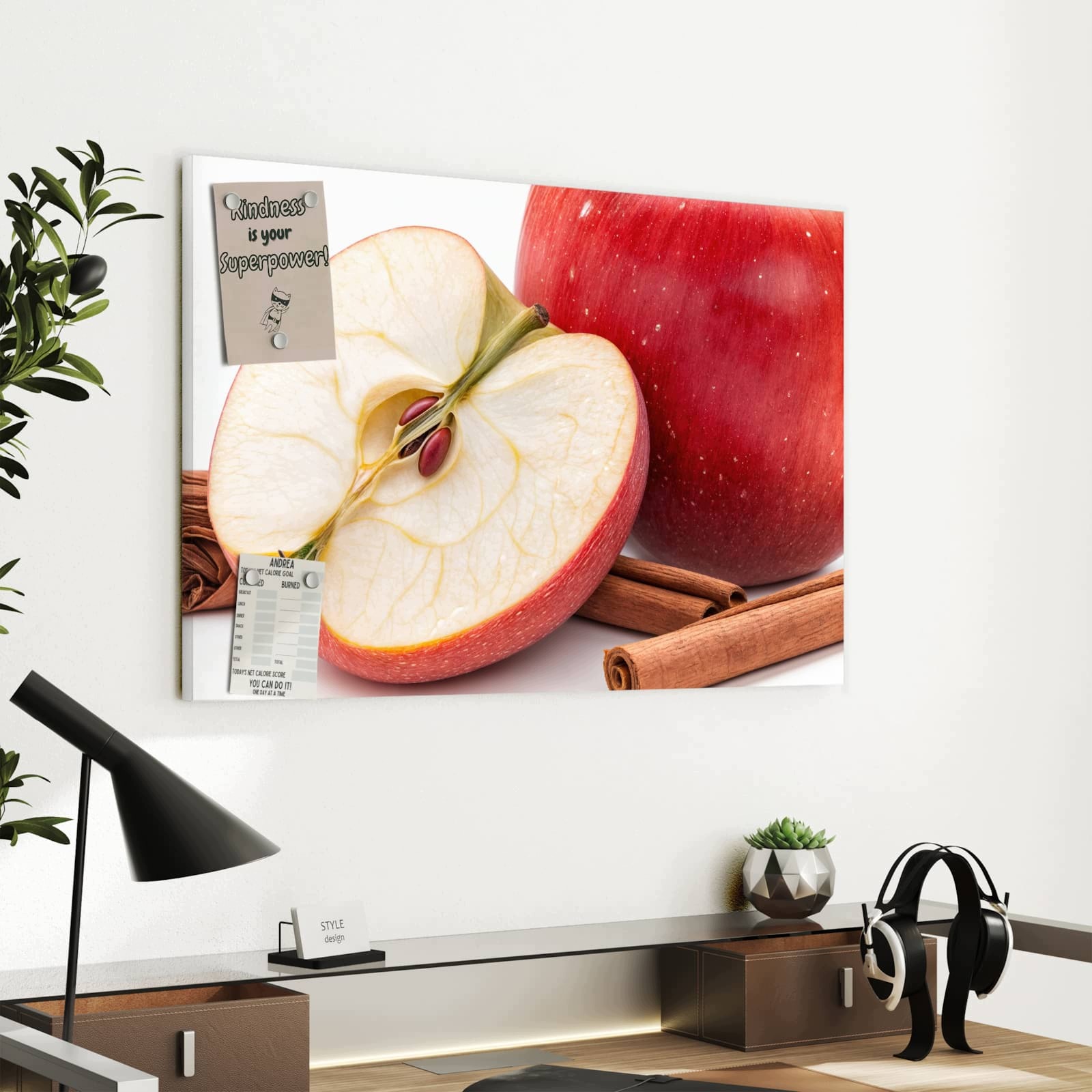 Magnetická tabule Jablko Skořice 60 × 40 cm