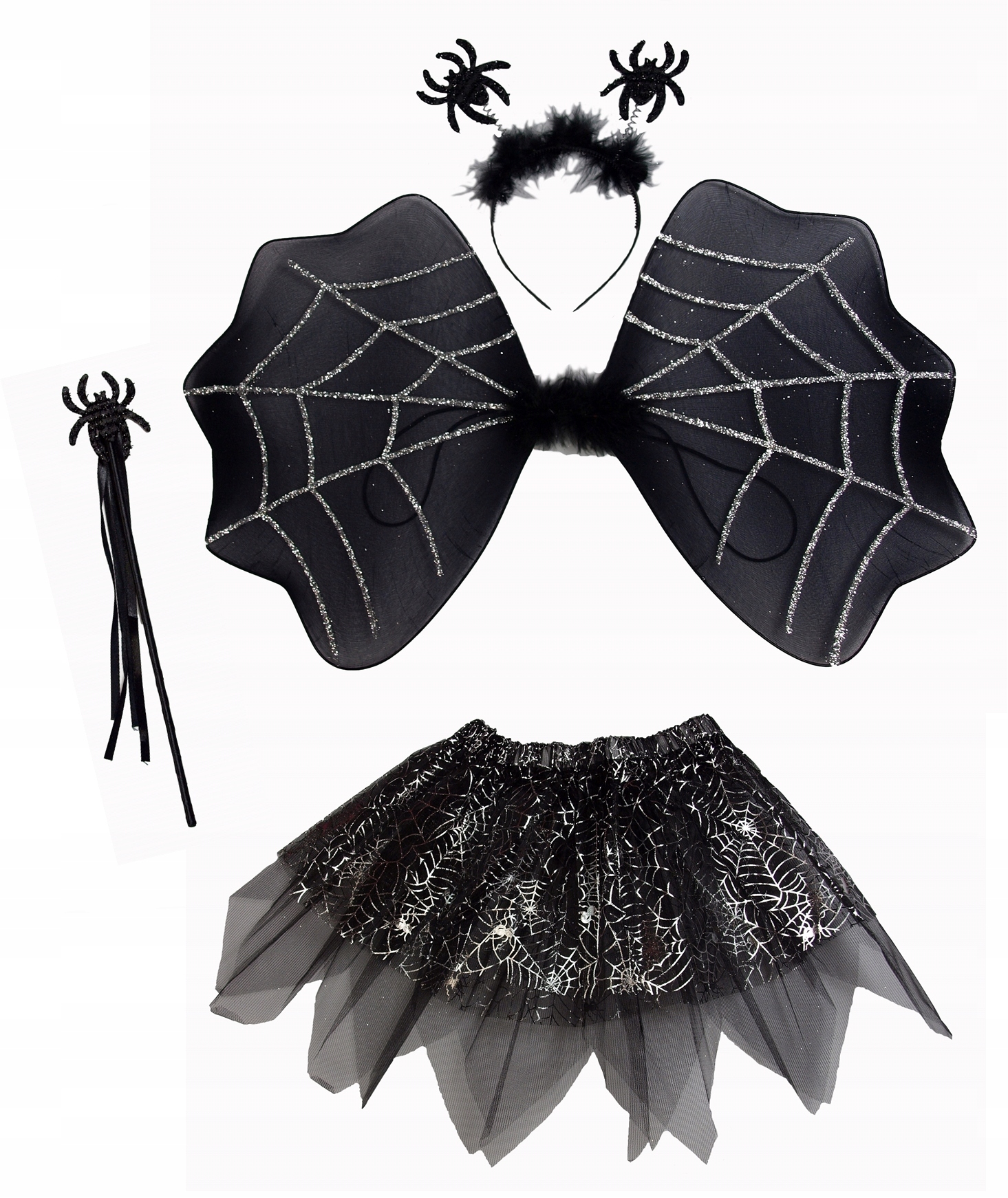 STRÓJ CZAROWNICA PAJĘCZARKA WRÓŻKA nietoperz PAJĄK Motyw -