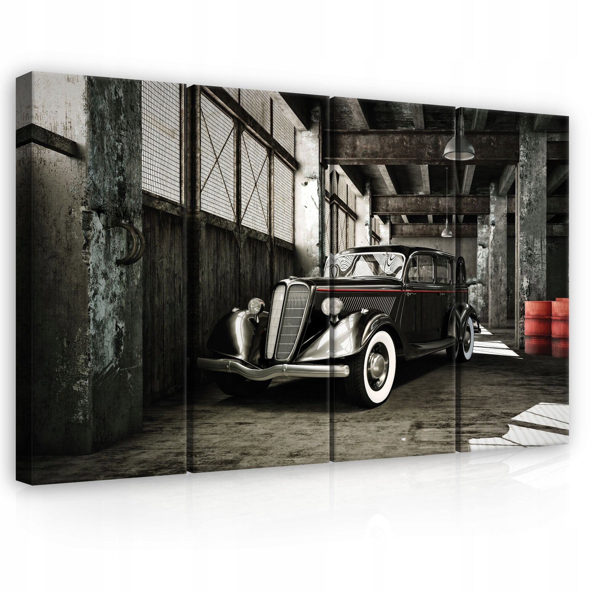 Obraz 120x80 Vintage auto retro klasika garáž dielňa štýl tieň atmosféra