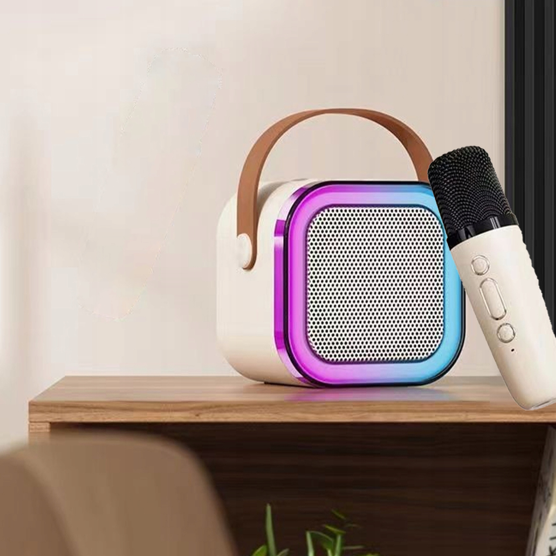 GŁOŚNIK BLUETOOTH PRZENOŚNE KARAOKE LAMPKA RGB MIKROFON USB SD MINI JACK EAN (GTIN) 5905398044726