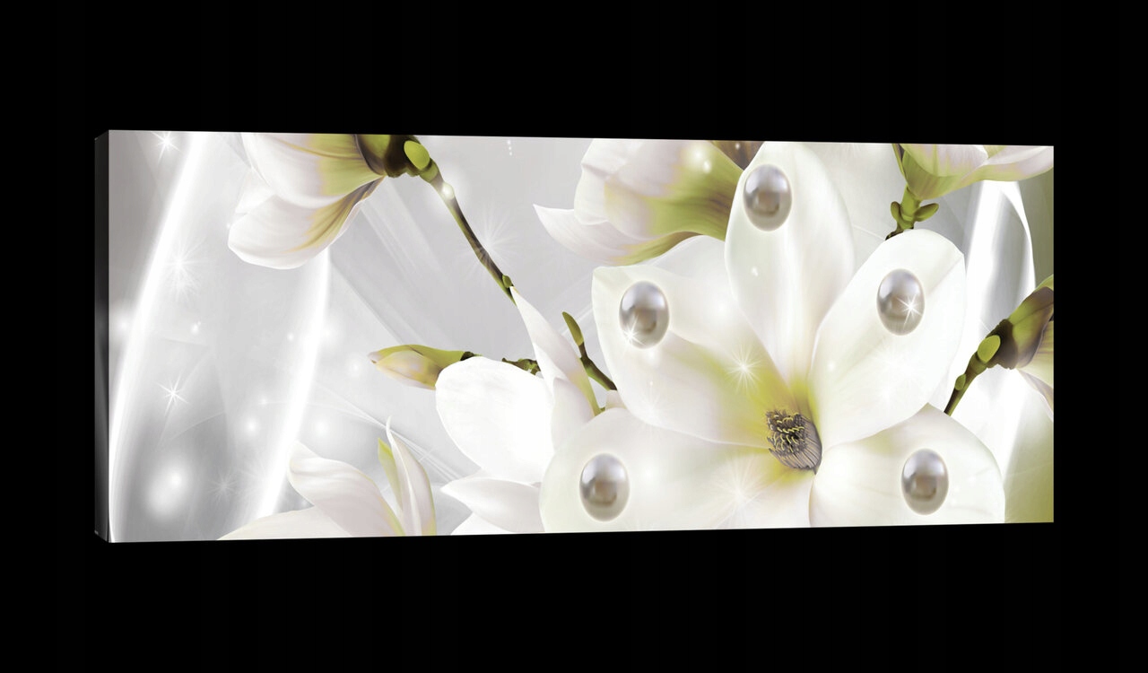 Obraz 145x45 Bílé květy magnolie frézie perly rosa jemnost jaro