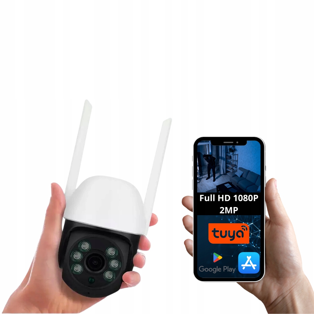 Kamera Zewnętrzna Wifi Ip Tuya 1080p Full Hd Detekcja Ruchu z Podczerwienią