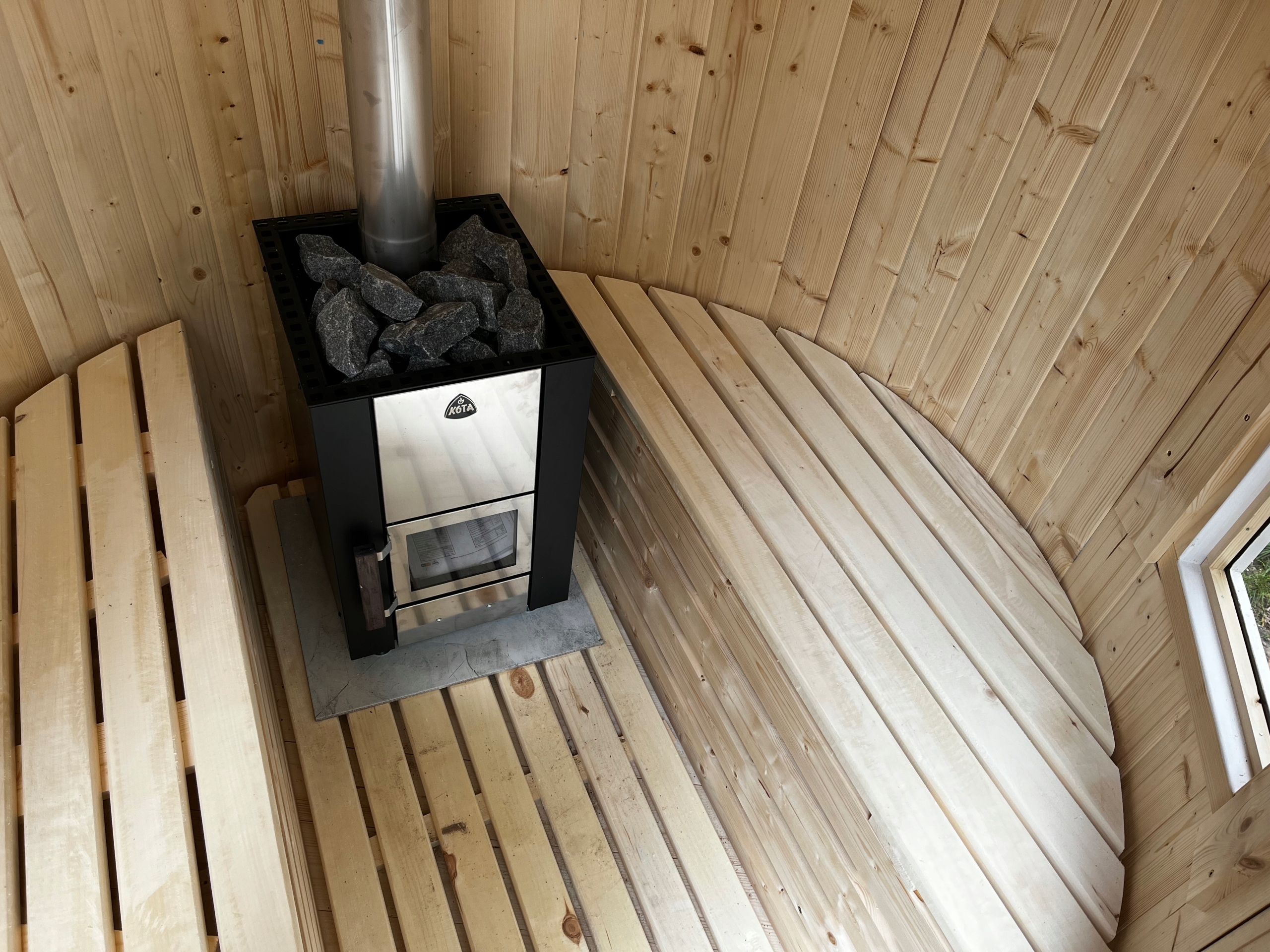 Sauna 0grodowa Rosyjska Bania Fińska Sucha Świerk Skandynawski Lux Premium Grubość ściany 45 mm