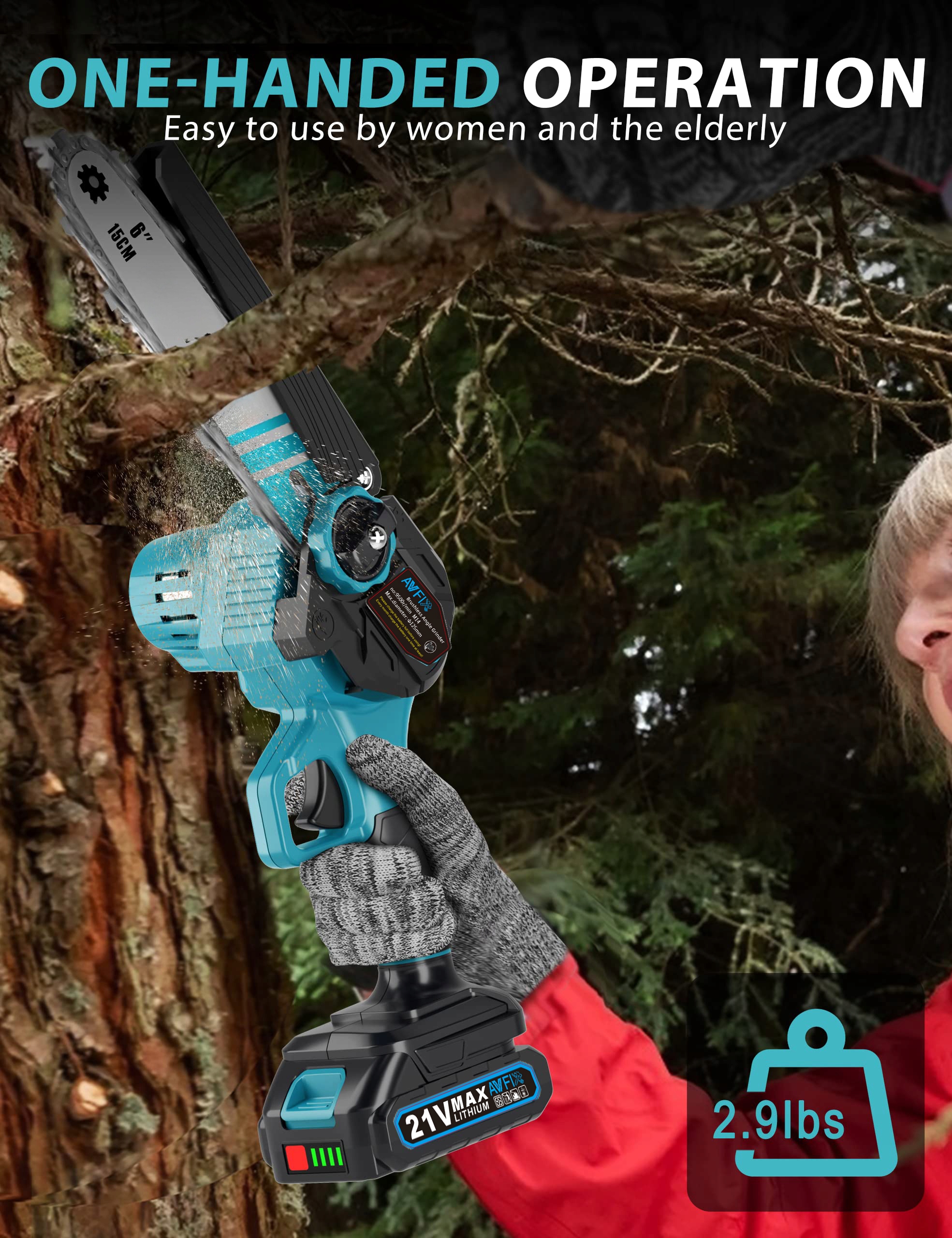 Piła łańcuchowa Rilbstix 1200 W 2*aku 3*łańcuch Kod producenta Gałęziówka LK-009 1200W PIŁA RĘCZNA DO GĘŁĘZI