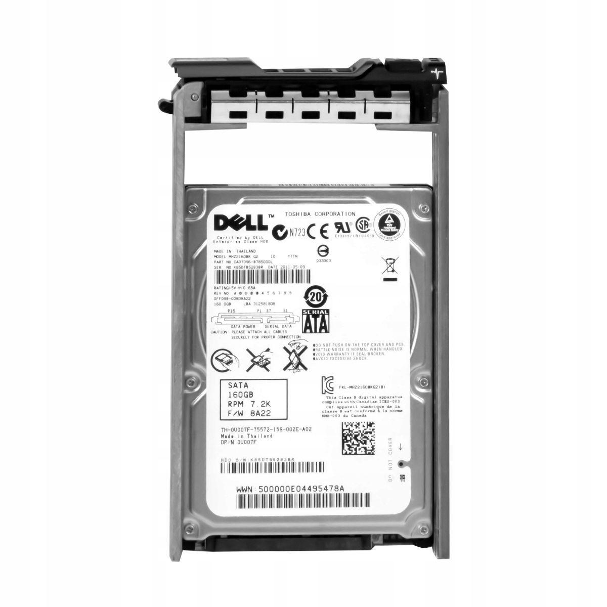 Dell 0U007F 160GB 7.2K 16MB Sata II 2.5'' MHZ2160BK G2