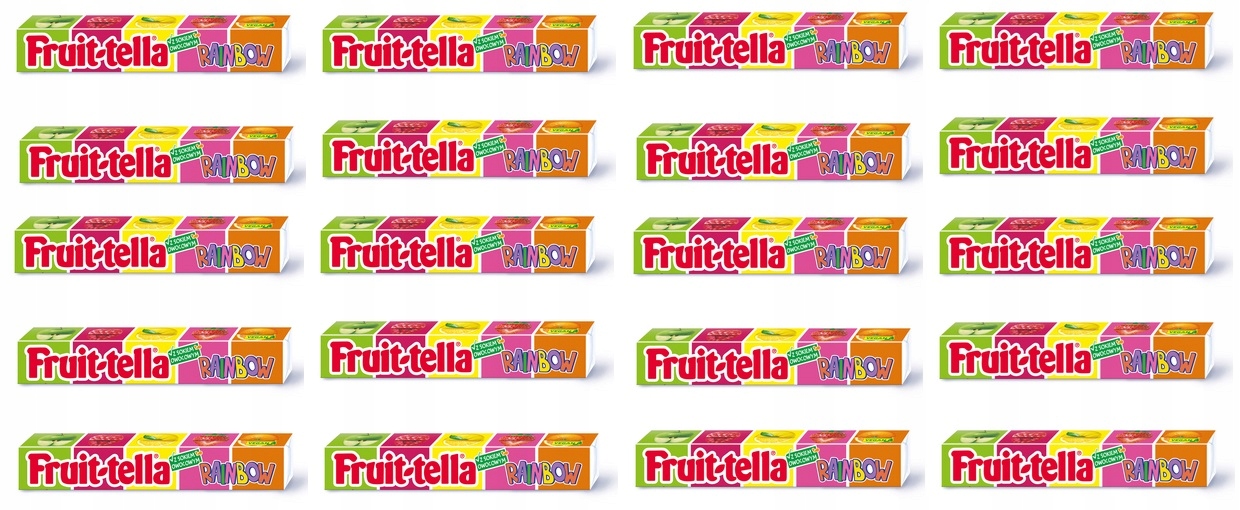 Levně 20 x 41 g Fruittella Fruit-Tella Rainbow žvýkací bonbóny Karton sleva