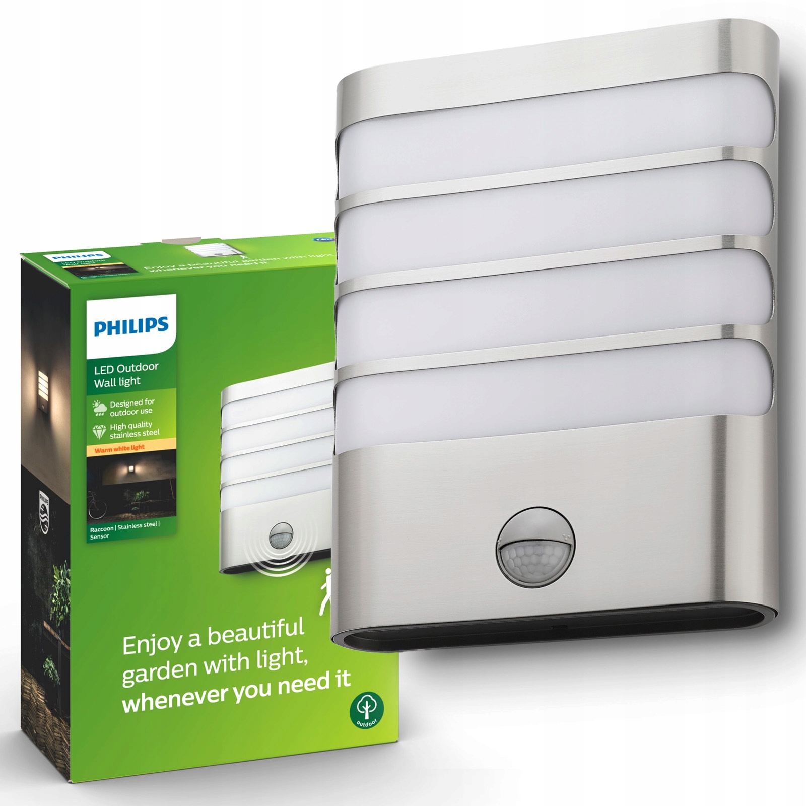 Nástenná fasádna Led lampa 3W Snímač pohybu súmraku Philips