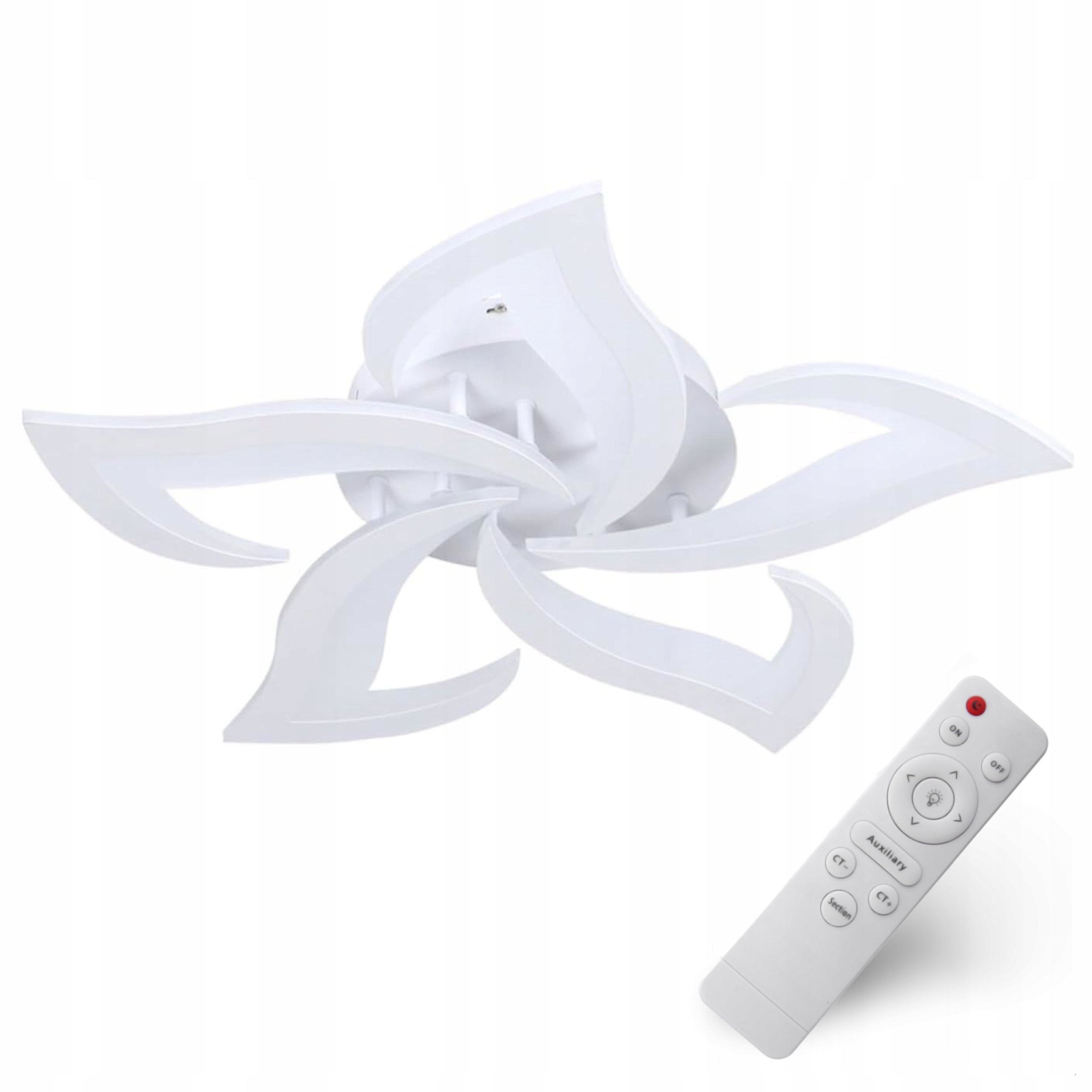 stropní svítidlo Led Pro Dítě Květina Bílá 55 CM Lustr Dálkový Ovladač