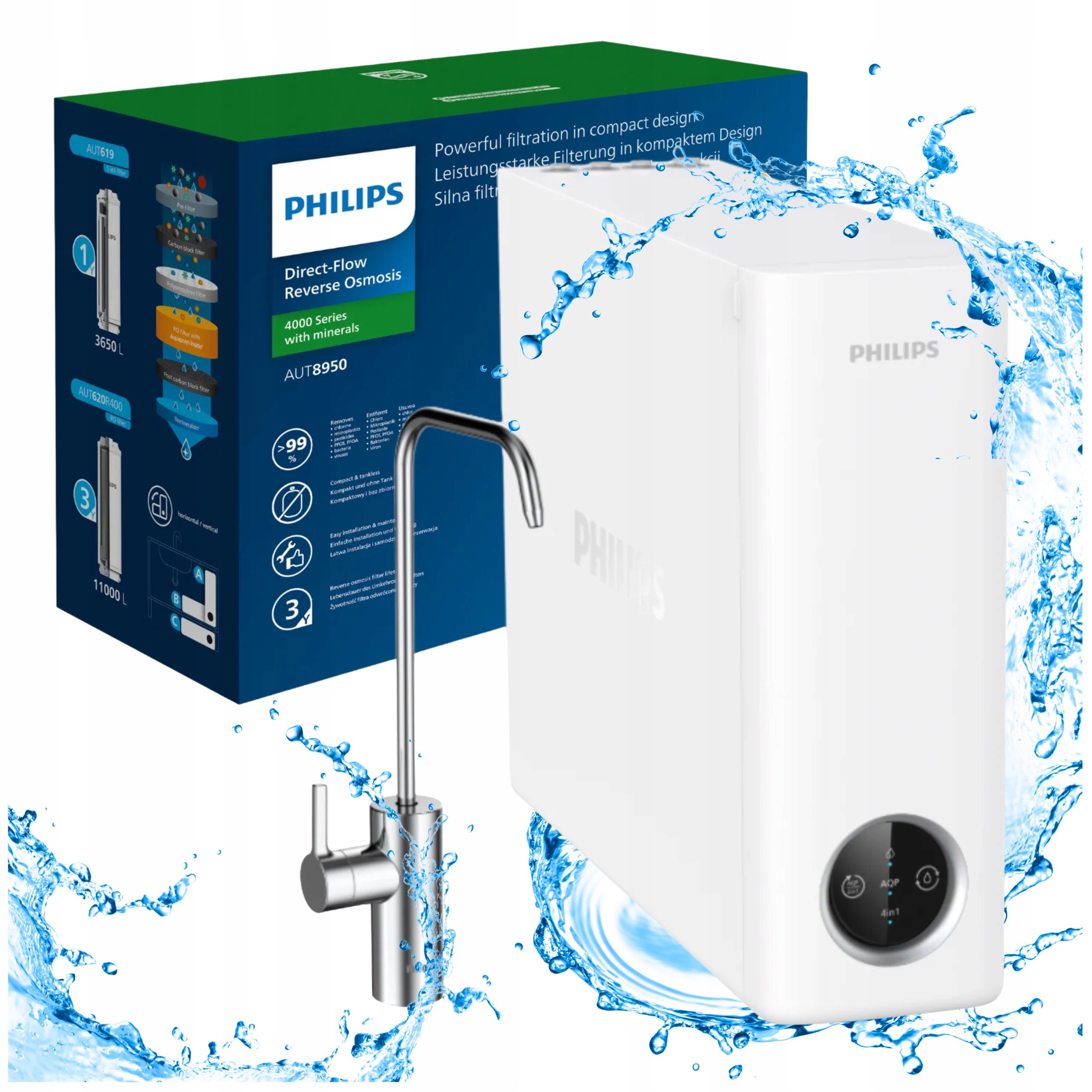 Philips AUT8950/10 Oczyszczacz Wody Odwrócona osmoza kuchnia Bezzbiornikowy
