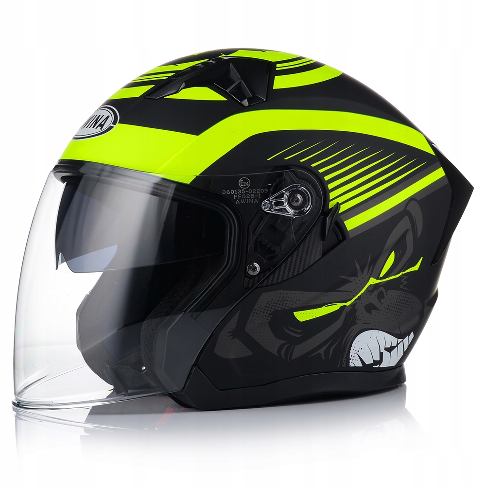 Otvorená Motocyklová Prilba Fluo Matt Skúter Chopper Ecer 22.06 Clona