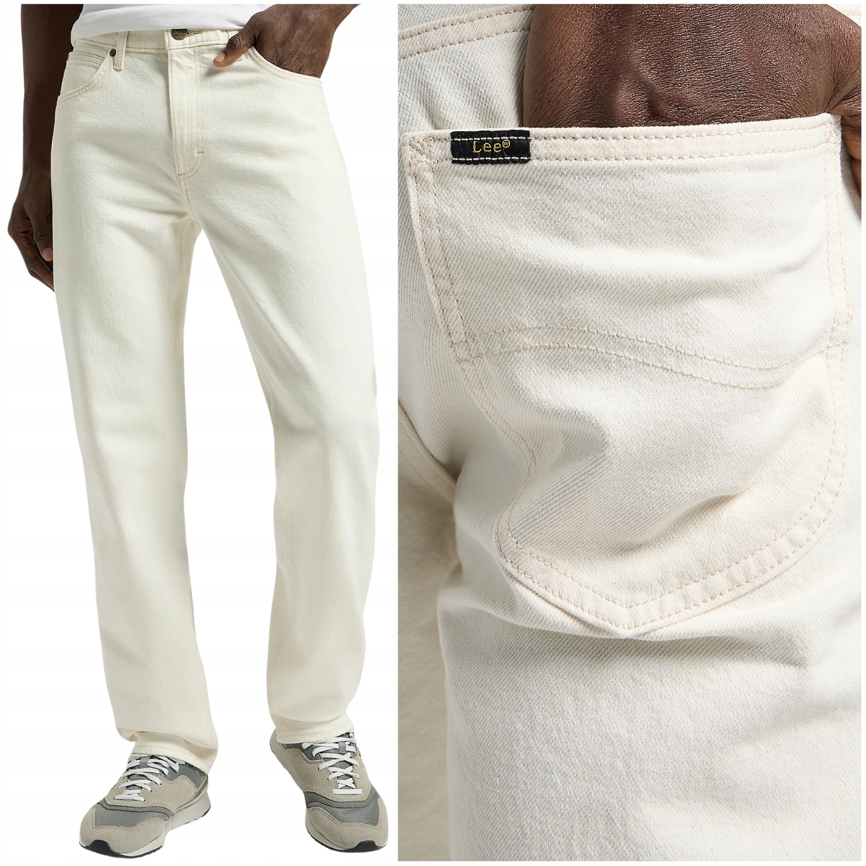 Lee West regular straight White jednoduché bílé džínové kalhoty W30 L30