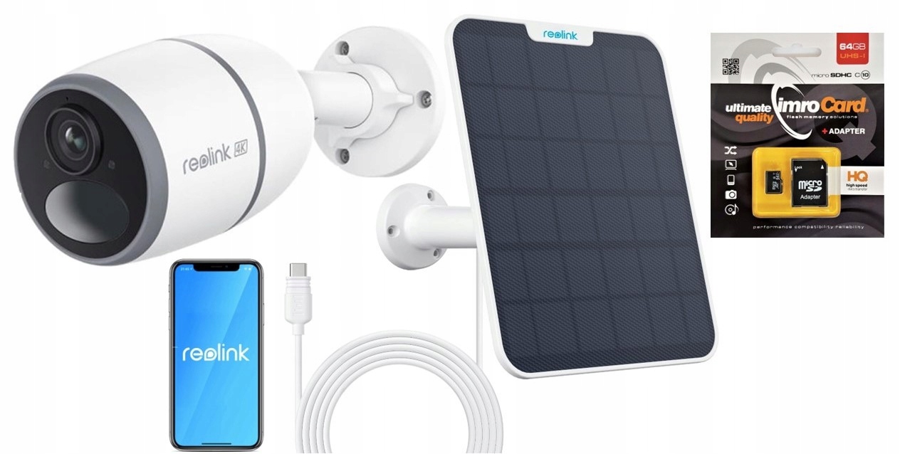 Kamera Go Series G340 baterie 8MP 4K 4G Lte Sim Solární Panel Karta 64GB
