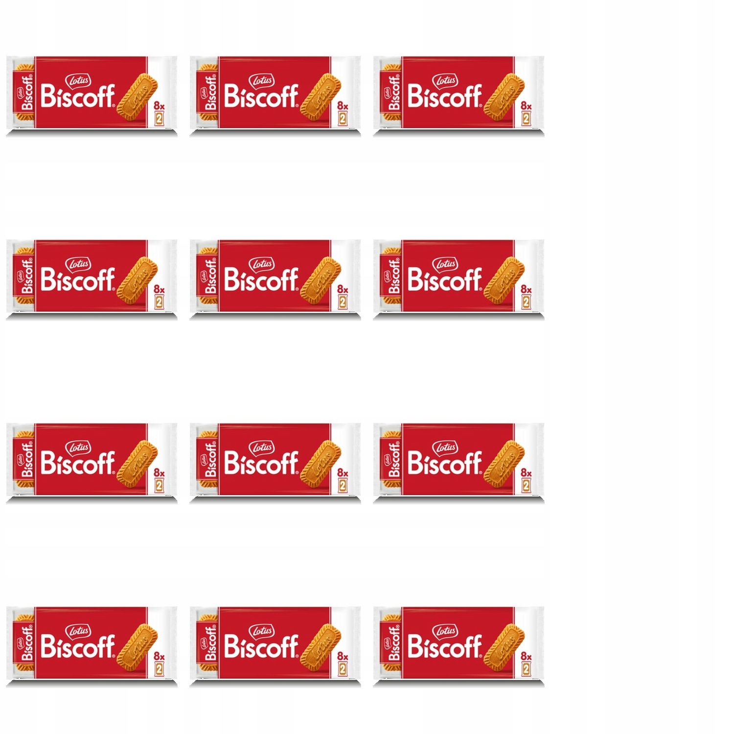 Levně 12x 124g Lotus Biscoff sušenky samostatně balené 8x2ks Karton