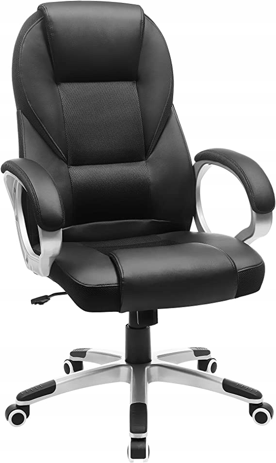 Kancelárske Kreslo Otočné Kreslo Nastaviteľné Ergonomické Eko Koža Čierna