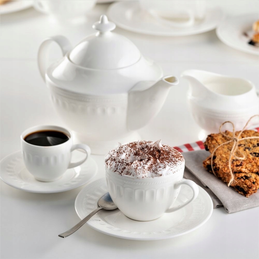 Villa Italia Porcelánový kávový servis pre 6 osôb Mesyna White