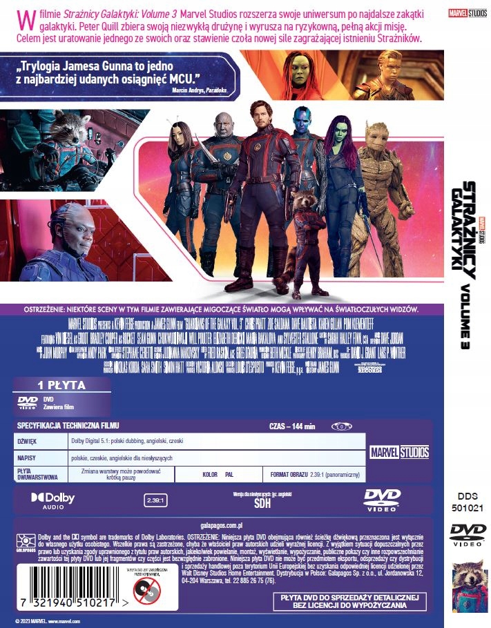 STRAŻNICY GALAKTYKI VOL. 3 (DVD) Gatunek science fiction