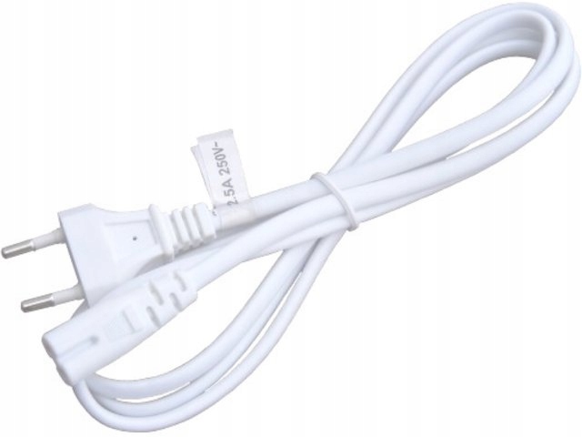 

Kabel przewód sieciowy 230V ósemka - 1,5m Biała