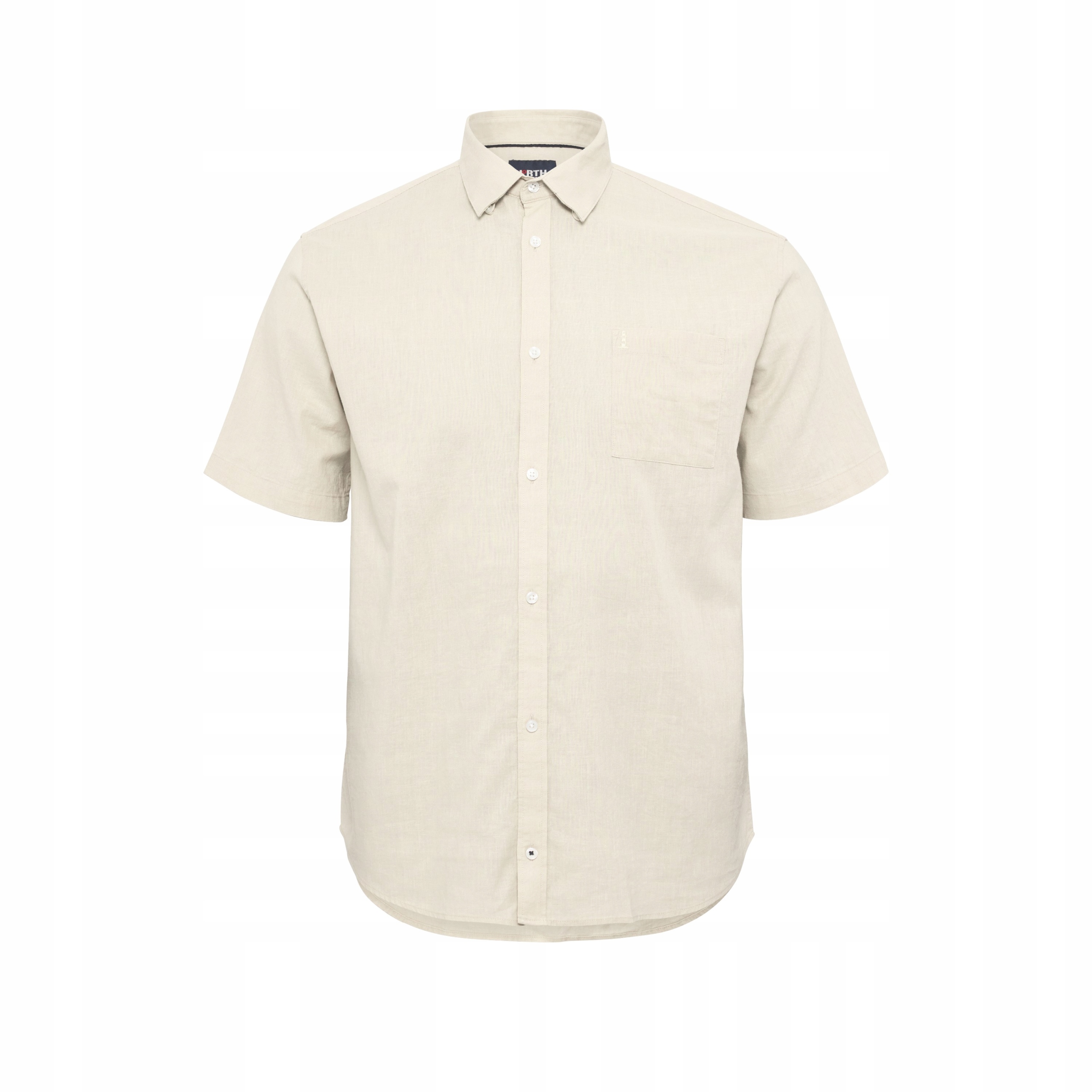 North Latitude Lněná Košile Krémová, Velké Velikosti 2XL