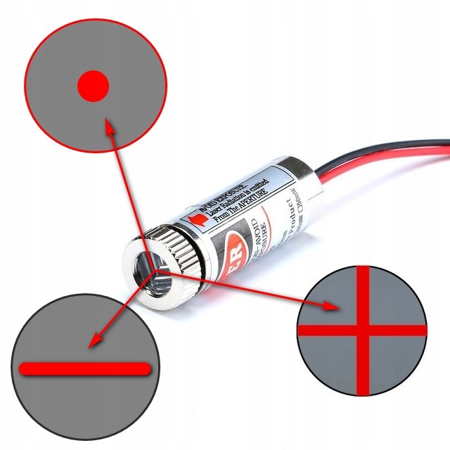

Laser krzyżowy czerwony 5mW 650nm z regulacja .