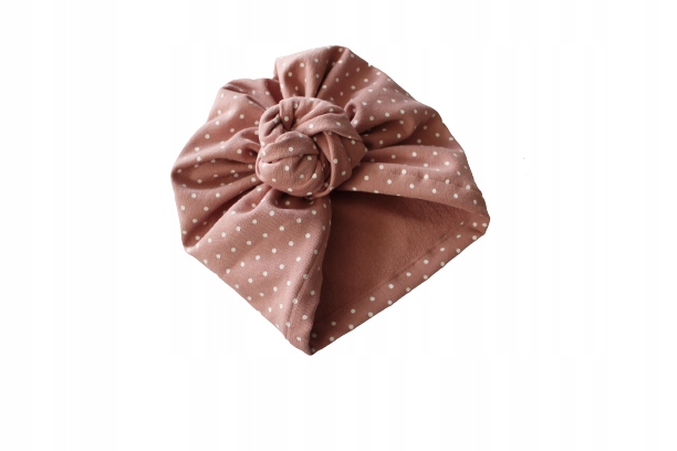

Czapka turban kropki brudny róż pączek 52-54