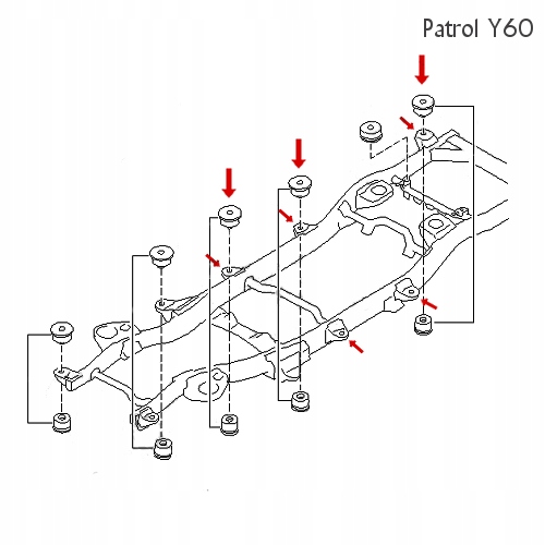 Рама подушка патруль Y60 Y61 1987-2010 95520-06j0a