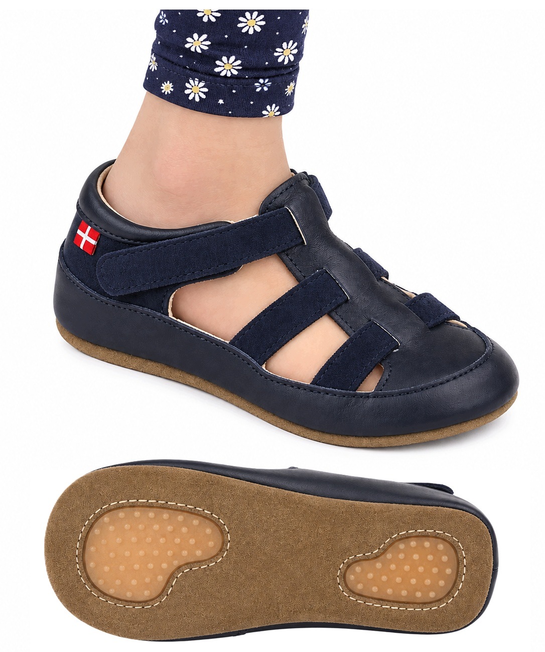 Kapcie Dziecięce Barefoot Ze Skóry Naturalnej Na Rzep Obex Helis ROZ.19