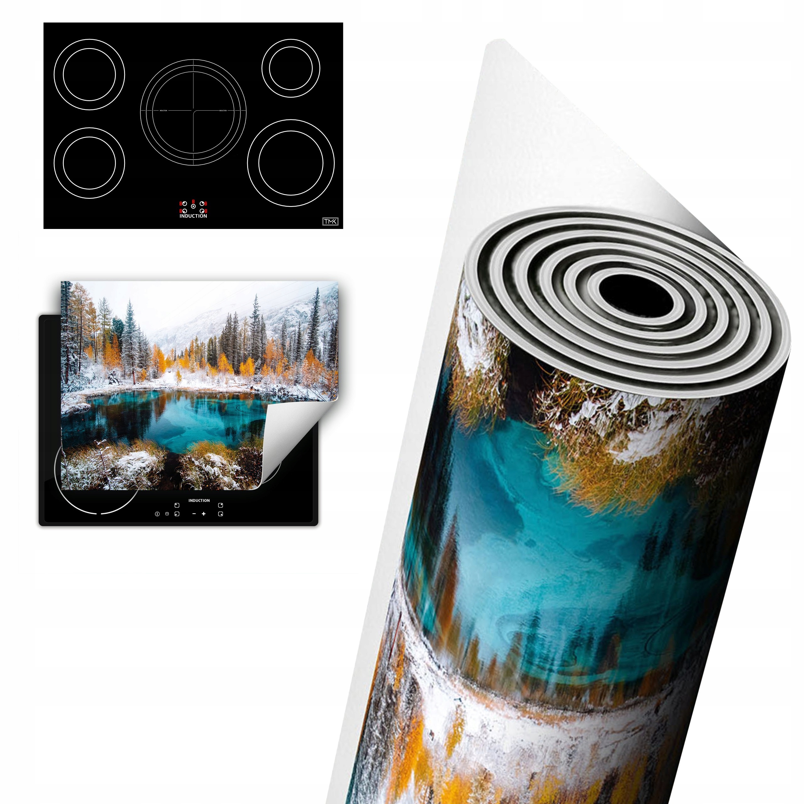 Vinylová Ochrana Na Indukci Pracovní Deska 80x52 zima krajina