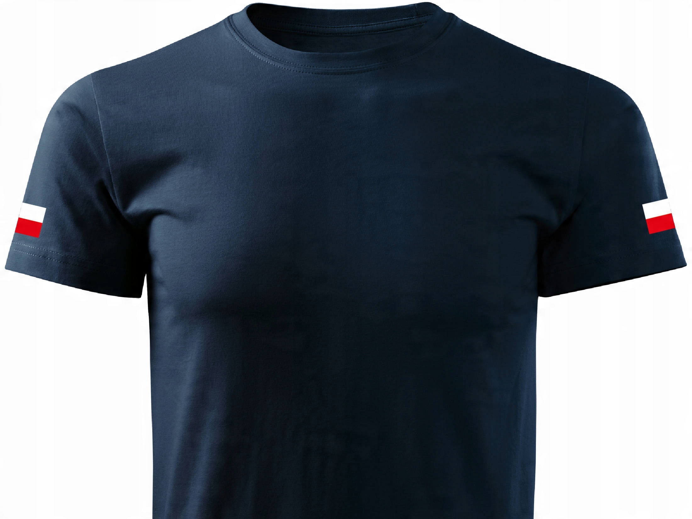 

Granatowa bawełniana koszulka T-shirt flagi Polski