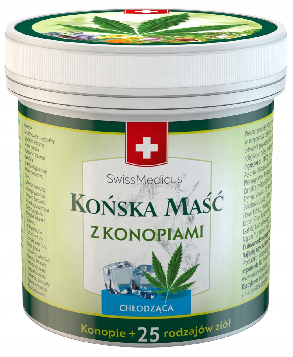 

Końska Maść Chłodząca z konopiami 500ml