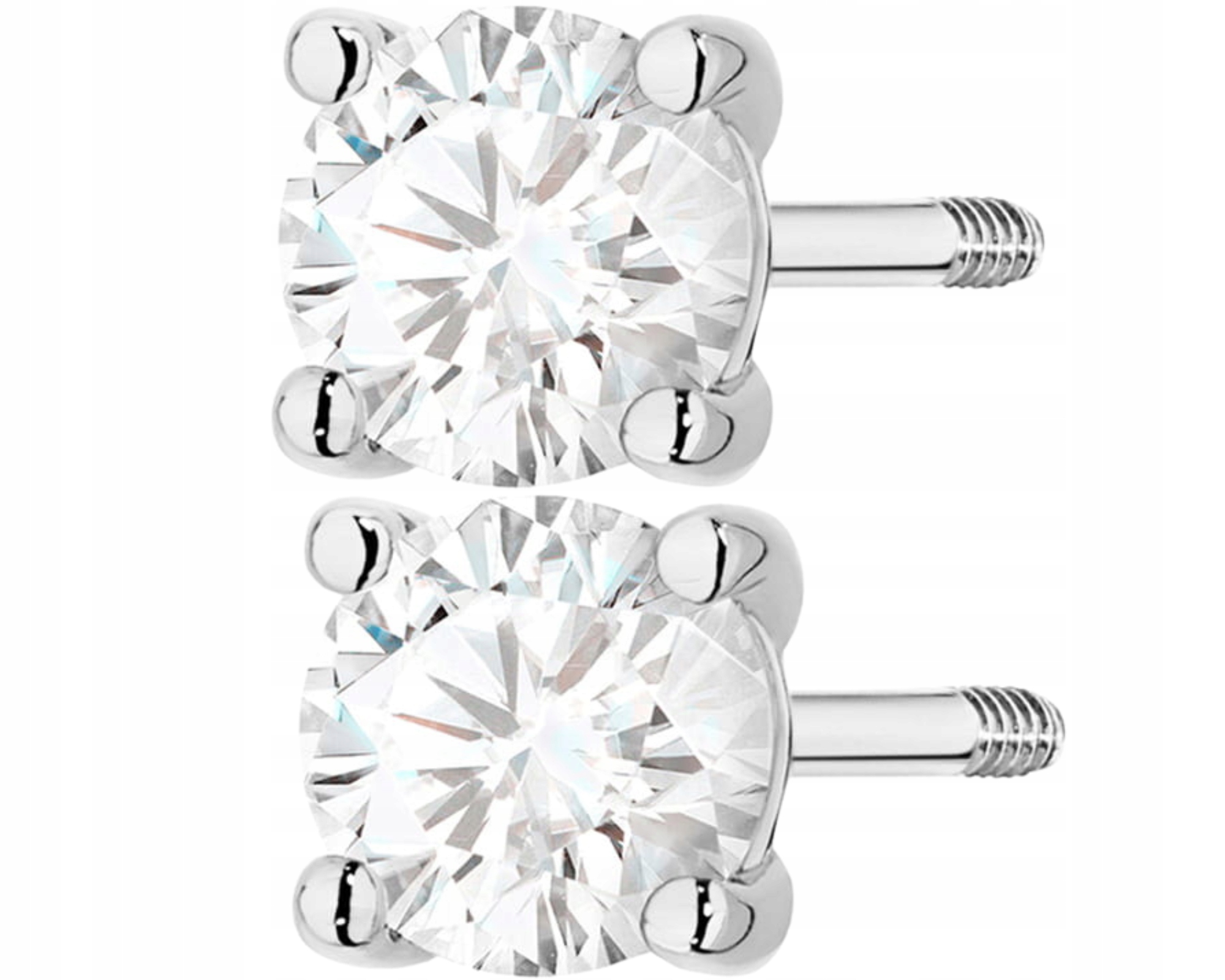 Náušnice Z Bílého Zlata Na Šroubovací Tyči Lab Brilianty Zlato 585