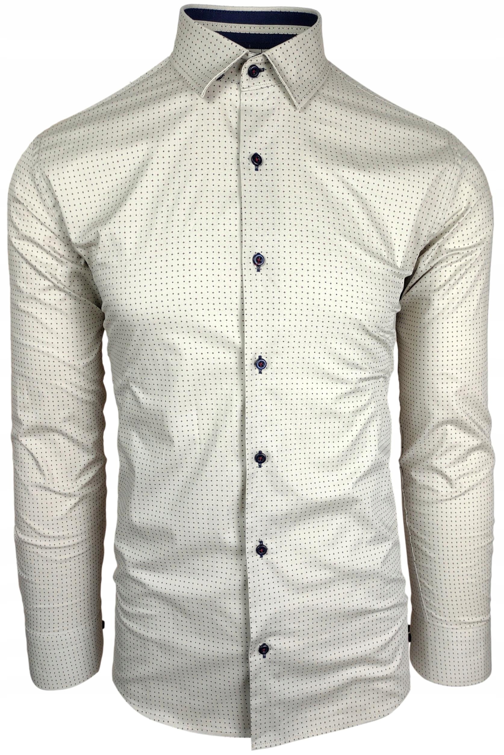 

Koszula Męska We Wzorki _ Slim Fit _ EN183 r. XXL