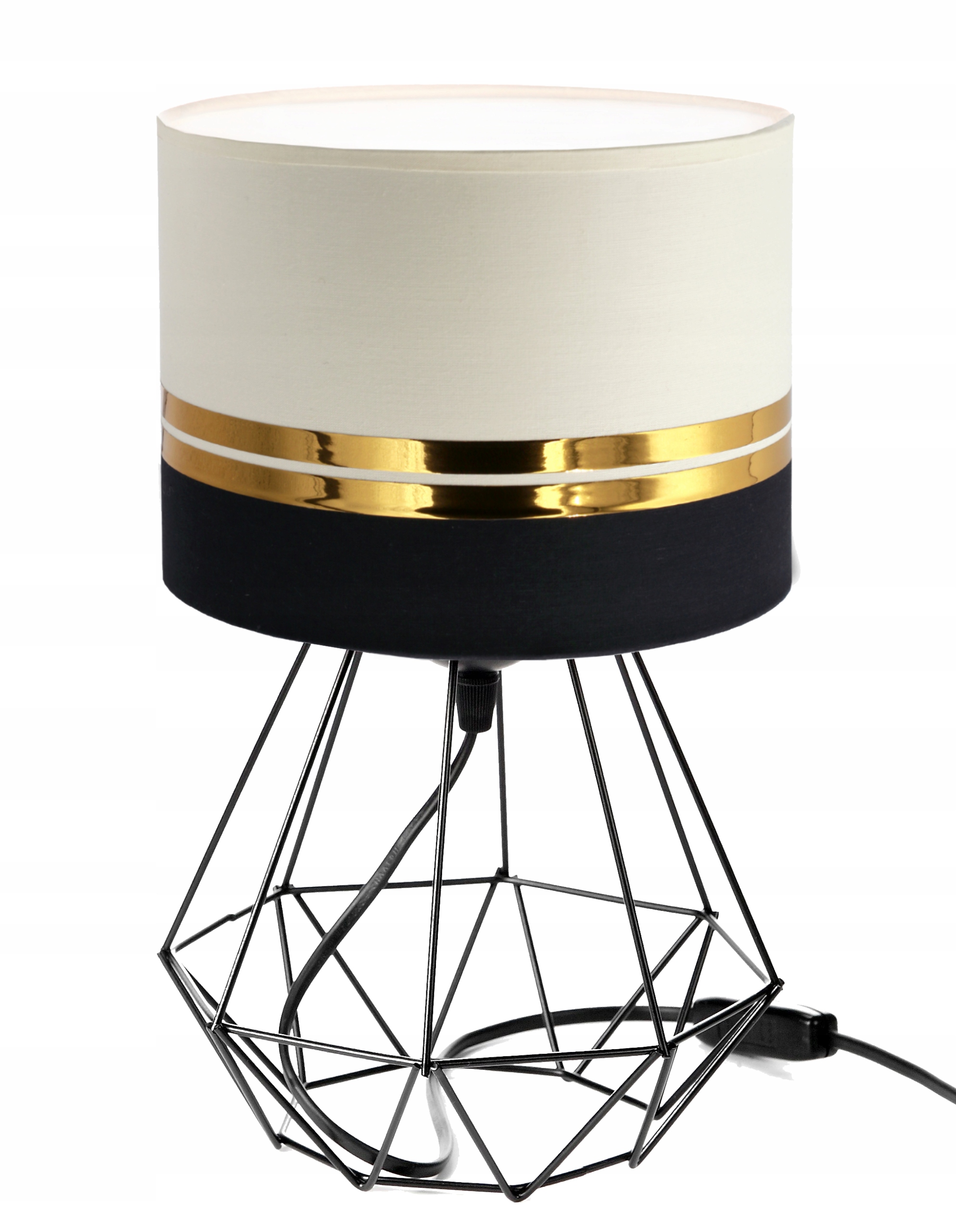 Lampka Nocna Stołowa Diament Brylant Abażur Glamour Led E27