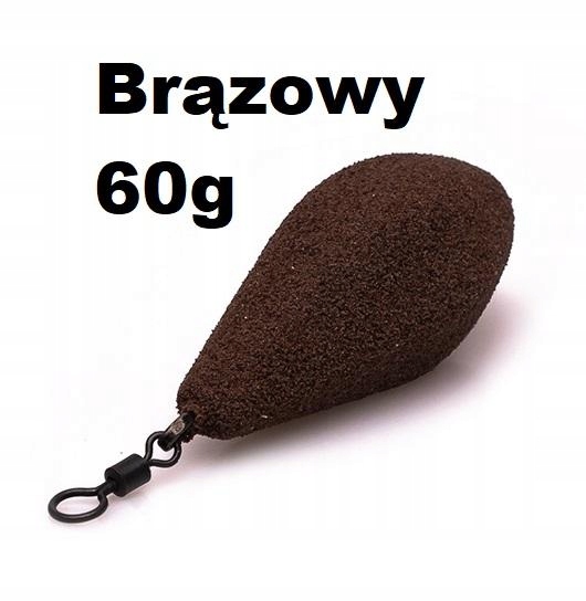 Undercarp Ciężarek torpeda z krętlikiem 60g brązowy UC332