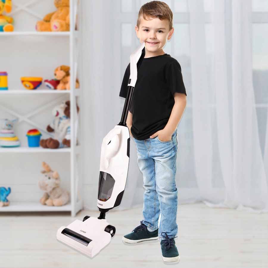 Odkurzacz dla Dzieci 2w1 Pionowy i Ręczny z Dźwiękiem Funkcja Ssania Dźwięk Wysokość produktu 73 cm