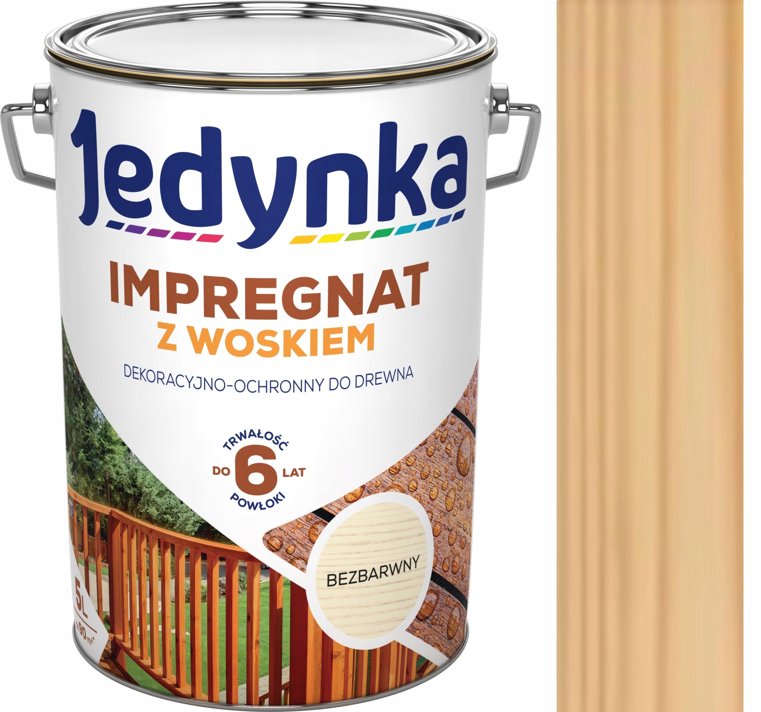 Jedynka Impregnat Do Drewna Z Woskiem 5l Bezbarwny