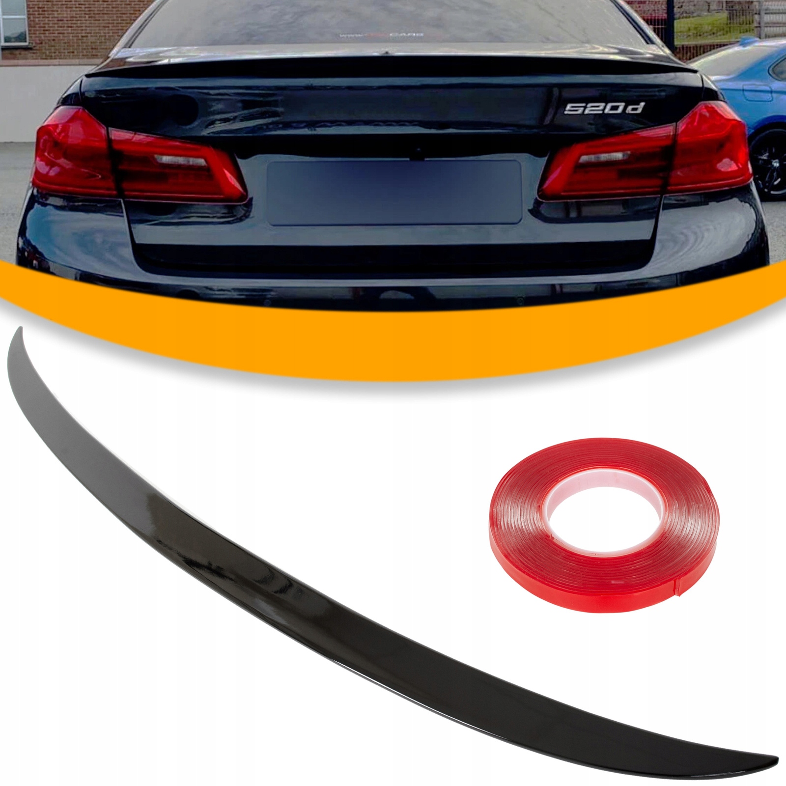 Spoiler Lotka pro Bmw G30 Cs Look Černý Lesk Spojler Krytka na Klapku M5
