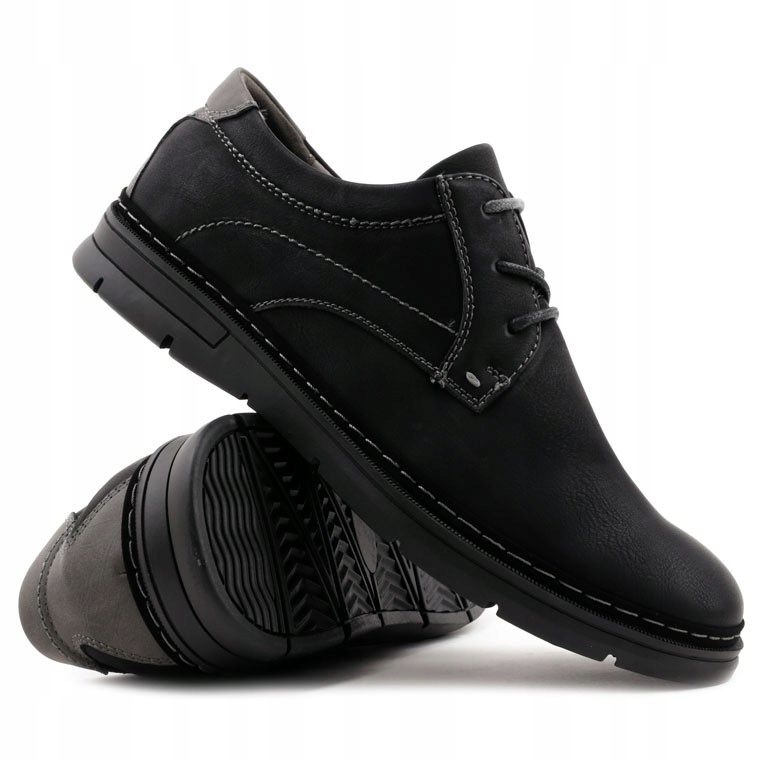 

Czarne Buty Męskie Wizytowe Półbuty Eleganckie