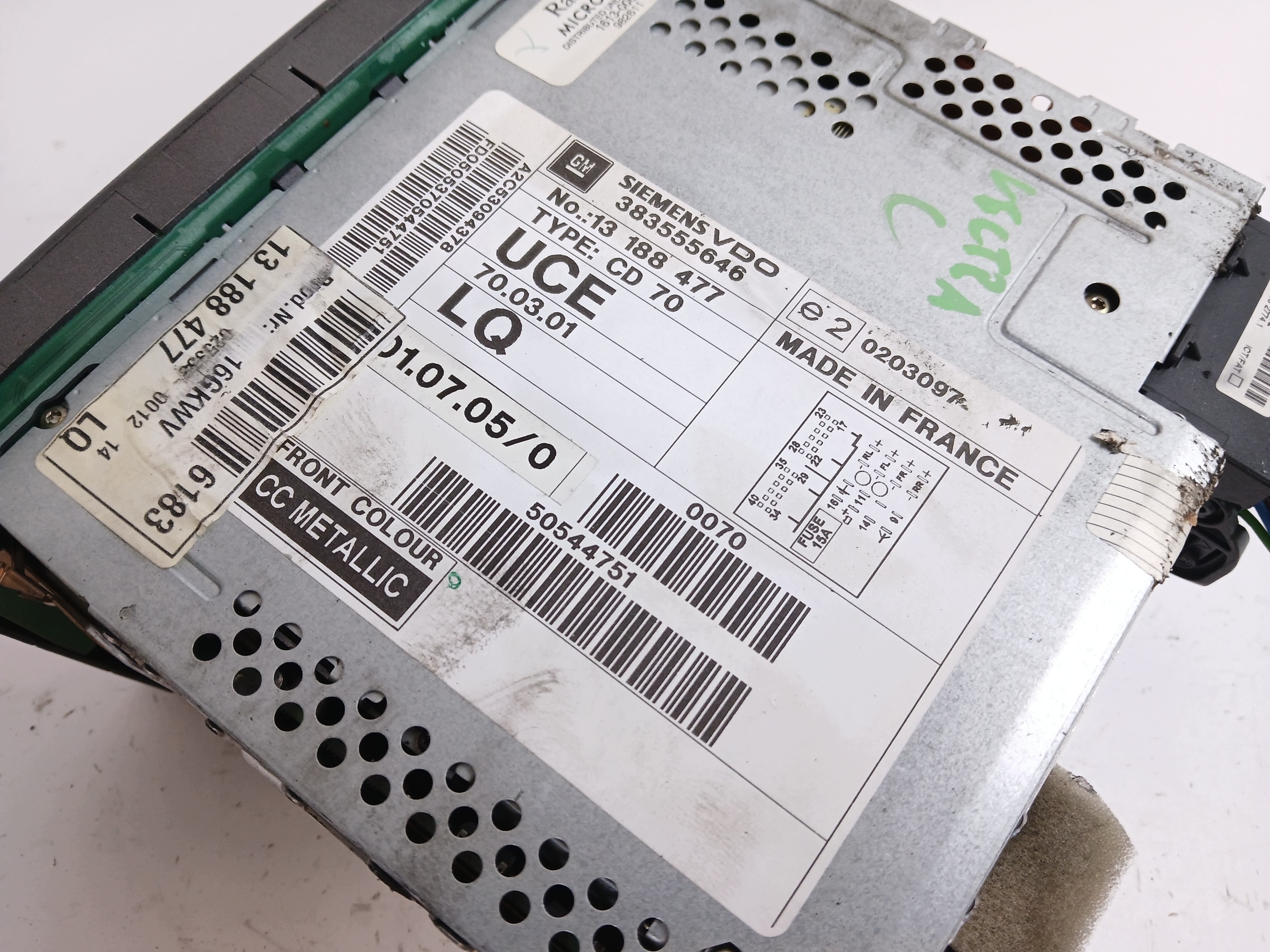 OPEL VECTRA C RADIO fabrication CD 13188477