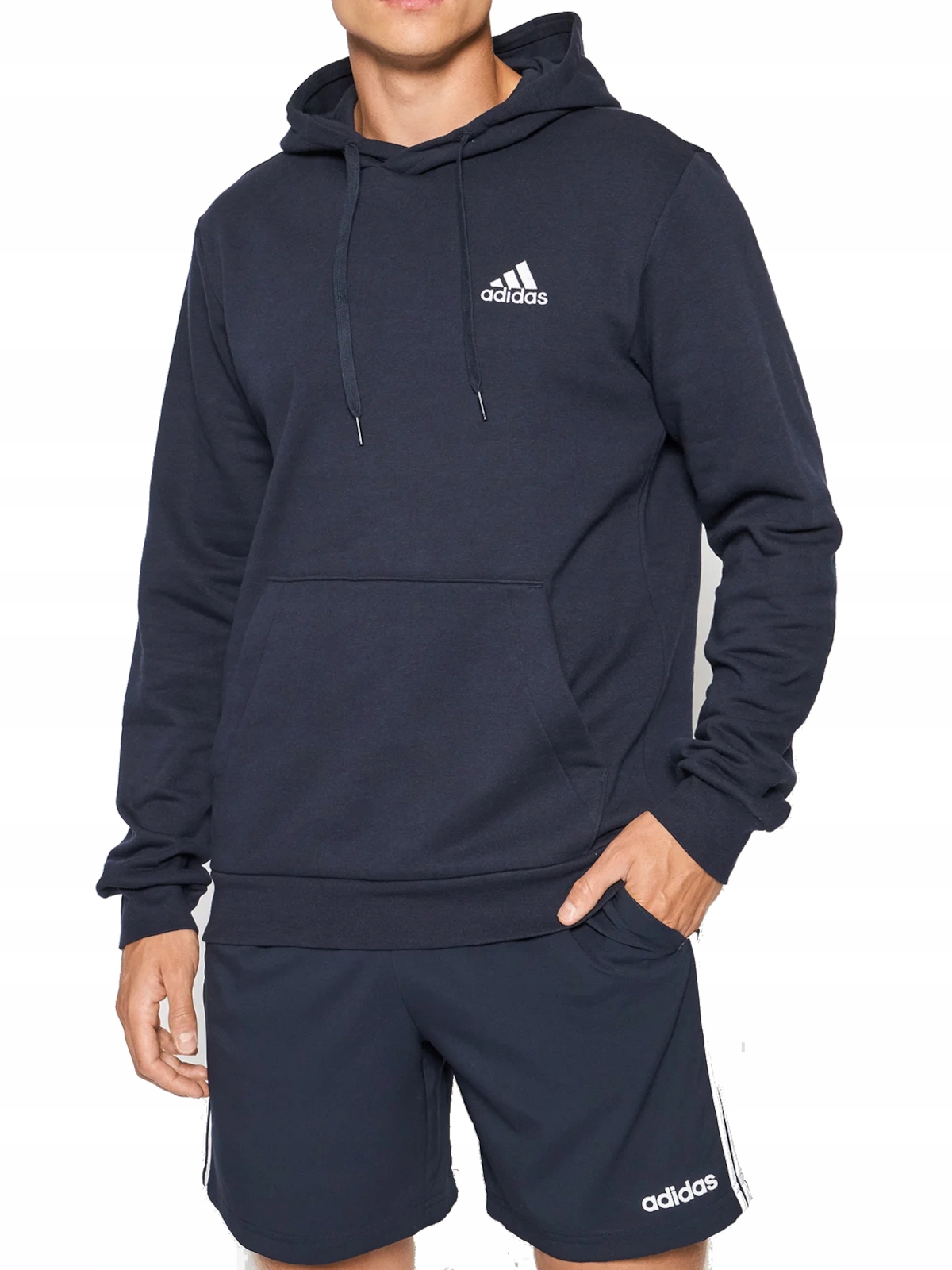 pánská mikina Adidas Feelcozy H12216 s kapucí, modrá L