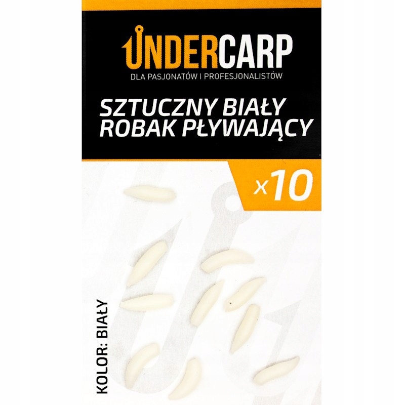 Sztuczna Przynęta Undercarp Biały Robak Maggot Pływający 10szt. Na Karpia