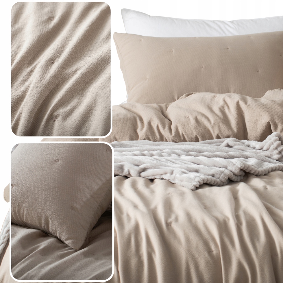Pikovaná Přikrývka Teplá Deka Na Postel Pohovka Pled 240x260 Mocca Dotta