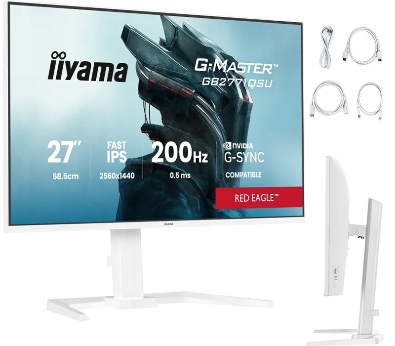 Biały iiyama G-Master GB2771QSU-W1 Red Eagle 27 Qhd Ips Led 200Hz 0,5ms