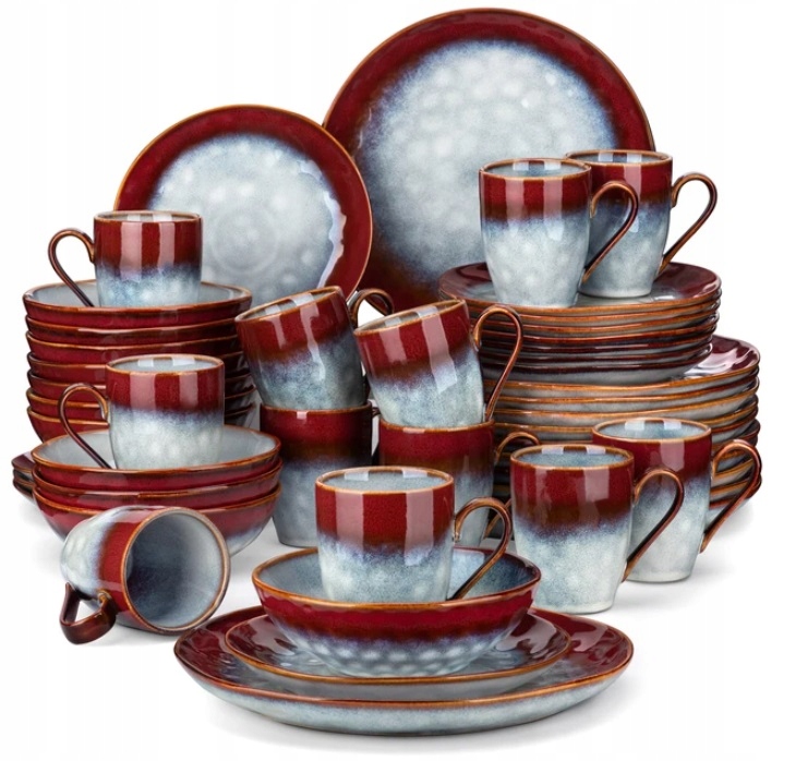 Serwis kamionka zestawa Vancasso STARRY czerwona na święta 48szt / 12osób